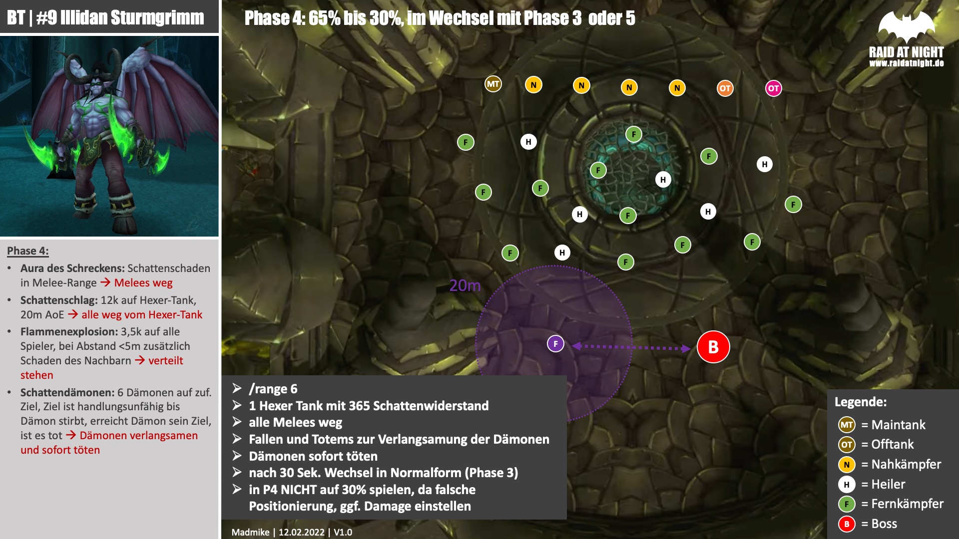 Illidan Phase 4 Raidsheet, <Raid at Night> Raidsheets, Black Temple, WoW, TBC